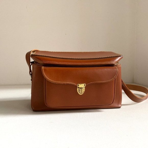 Unbranded | Vintage Handbags - Vintage Butterscotch Brown Leather Camera Bag